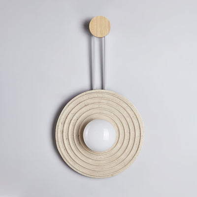 Isoror Spiral-Ring Travertine Wall Light