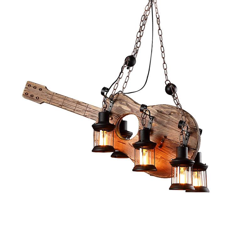 Elvisette Pendant Lamp Guitar Rustic Wood Vintage