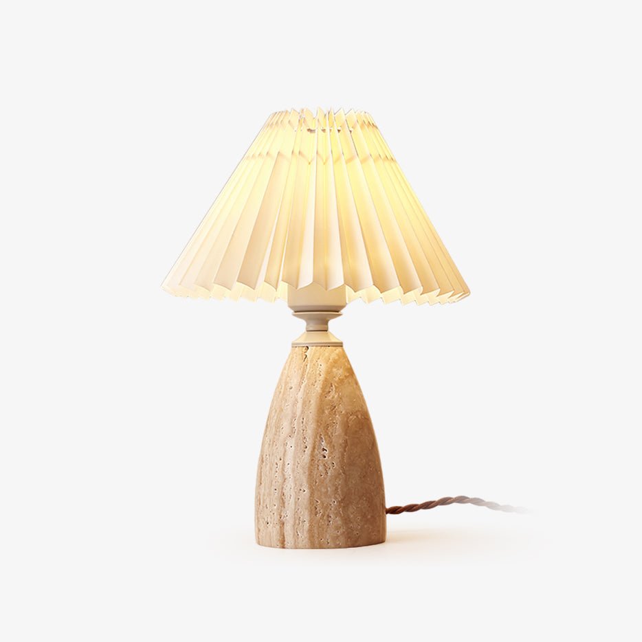 Arsorarae Pleated Travertine Table Lamp