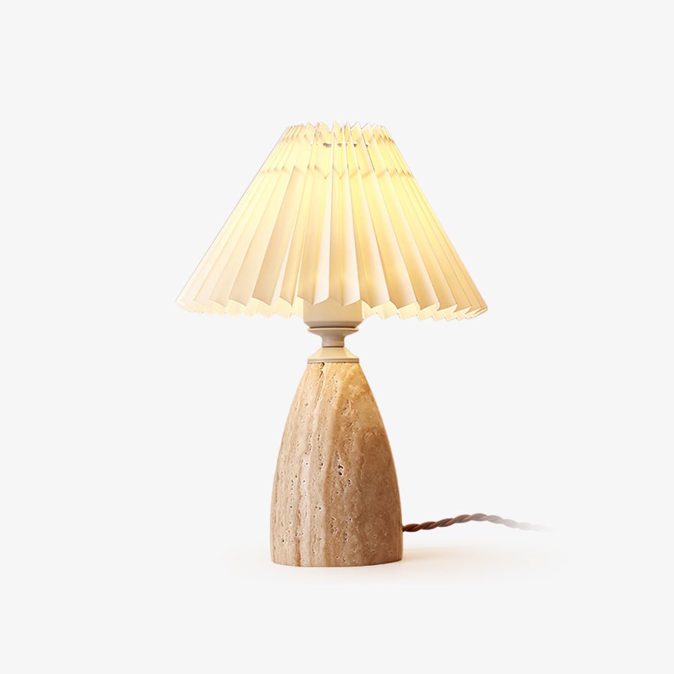 Arsorarae Pleated Travertine Table Lamp