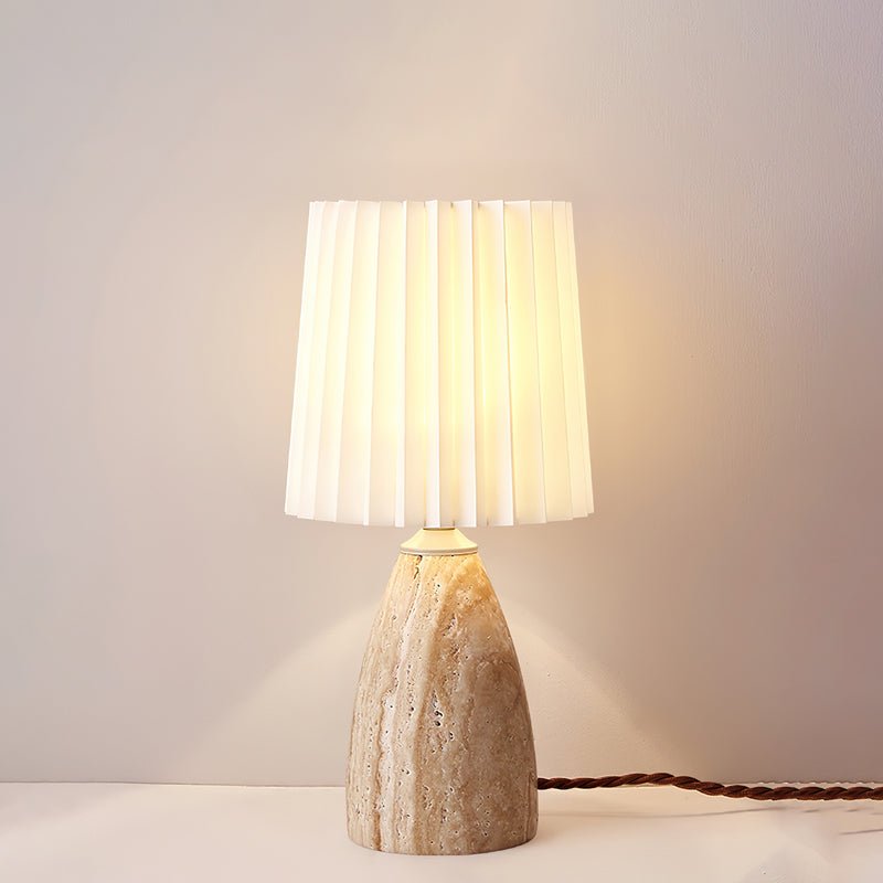 Arsorarae Pleated Travertine Table Lamp