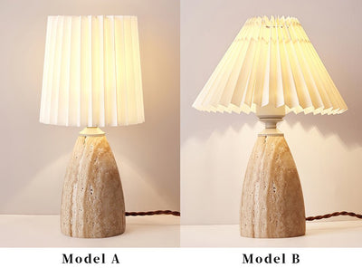 Arsorarae Pleated Travertine Table Lamp