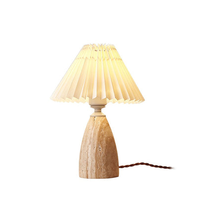 Arsorarae Pleated Travertine Table Lamp