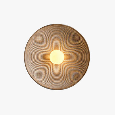 Aria Modern Round Indoor Wall Lamp Wood Bedroom Living Room - Neutral Decor
