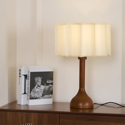 Livenq Wood Fabric Retro Table Lamp