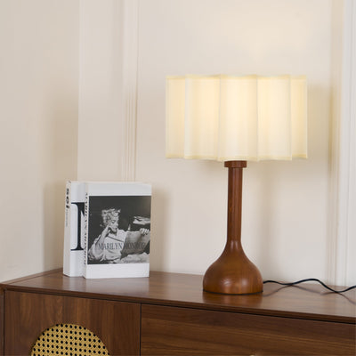 Livenq Wood Fabric Retro Table Lamp