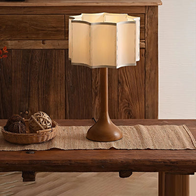 Livenq Wood Fabric Retro Table Lamp