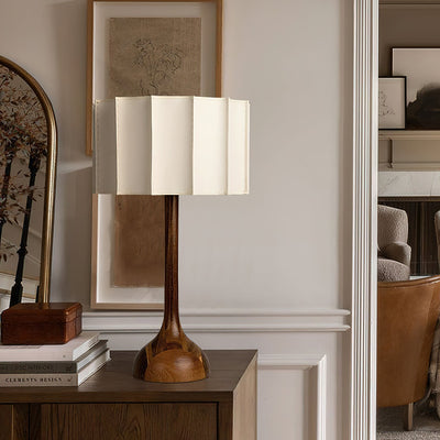 Livenq Wood Fabric Retro Table Lamp