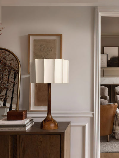 Livenq Wood Fabric Retro Table Lamp