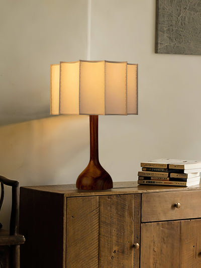 Livenq Wood Fabric Retro Table Lamp
