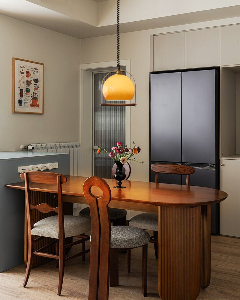 Halcyon Modern Minimalist Arch Wood Pendant Light