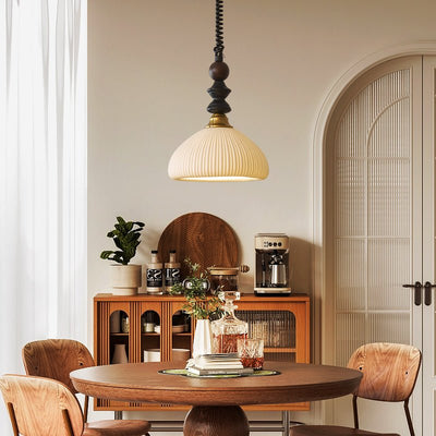 Halcyon Modern Minimalist Arch Wood Pendant Light