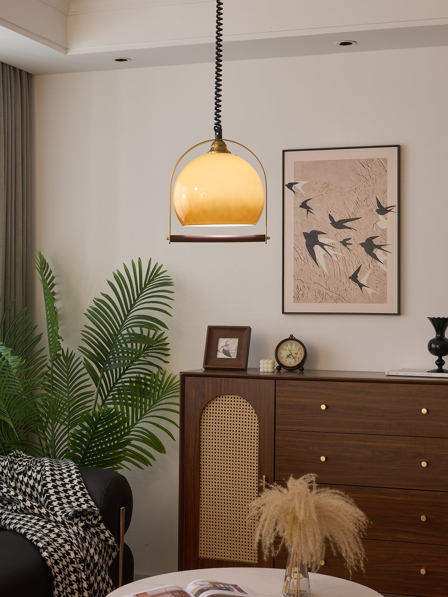 Halcyon Modern Minimalist Arch Wood Pendant Light