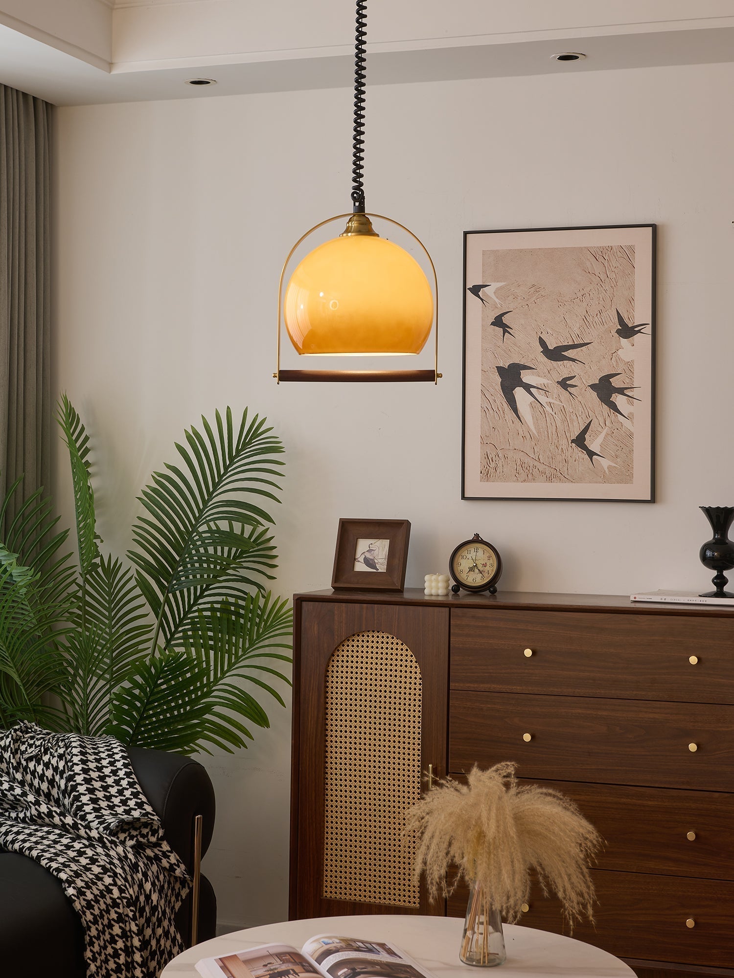 Halcyon Modern Minimalist Arch Wood Pendant Light