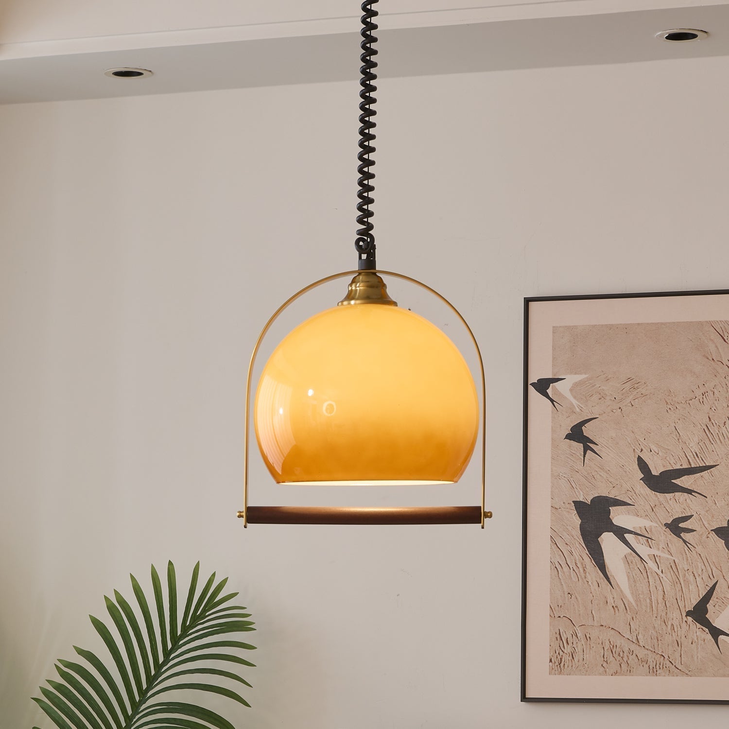 Halcyon Modern Minimalist Arch Wood Pendant Light