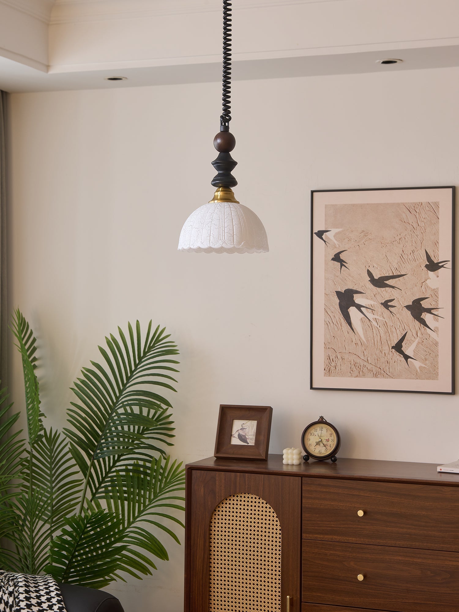 Halcyon Modern Minimalist Arch Wood Pendant Light