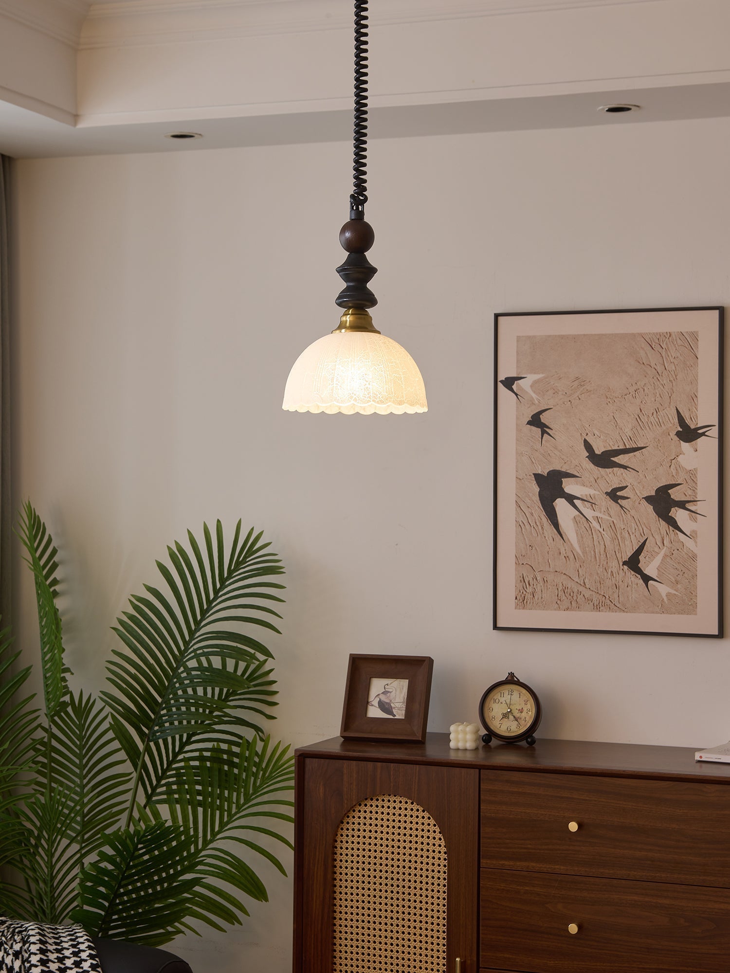 Halcyon Modern Minimalist Arch Wood Pendant Light