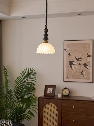 Halcyon Modern Minimalist Arch Wood Pendant Light