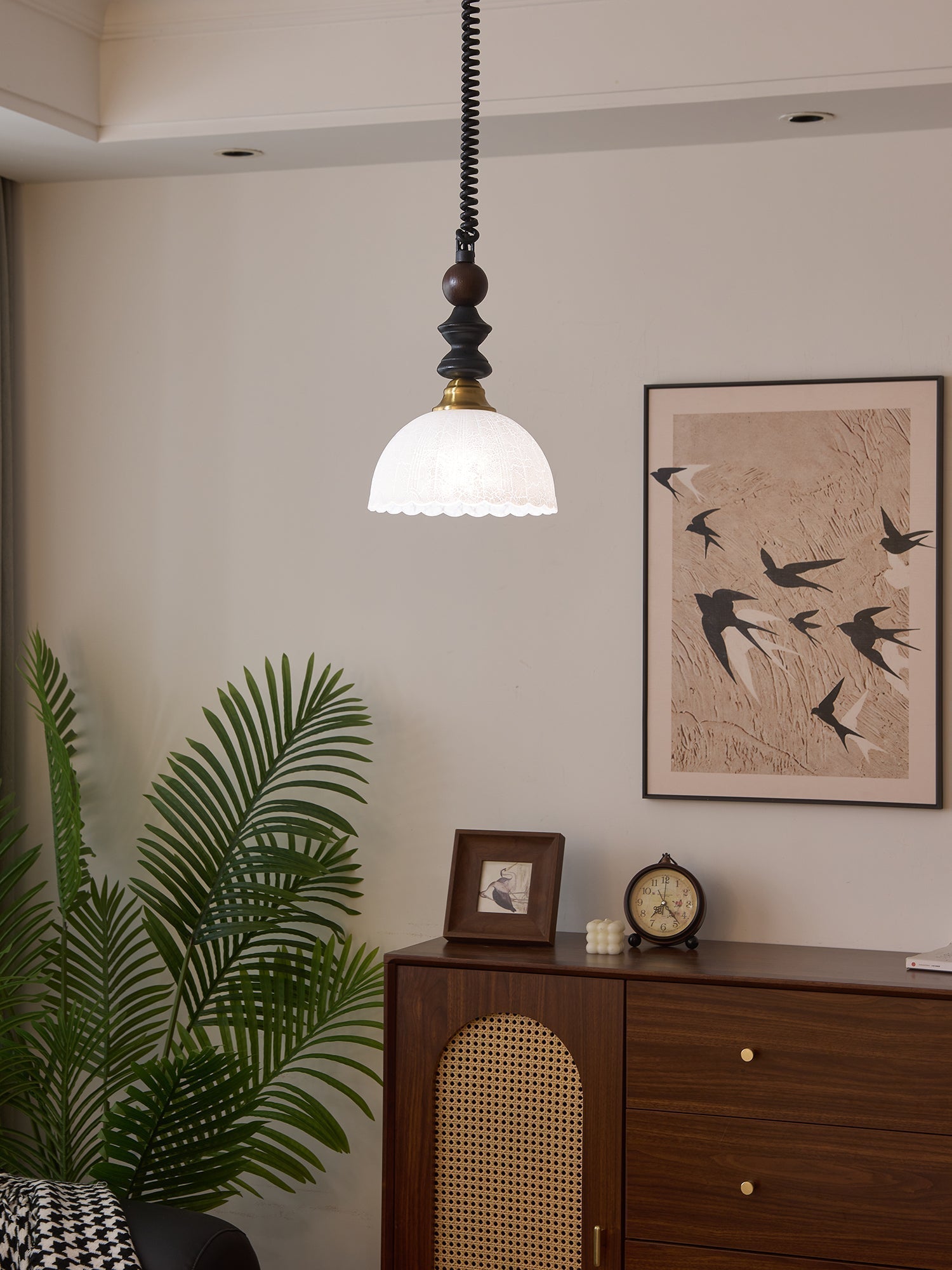 Halcyon Modern Minimalist Arch Wood Pendant Light