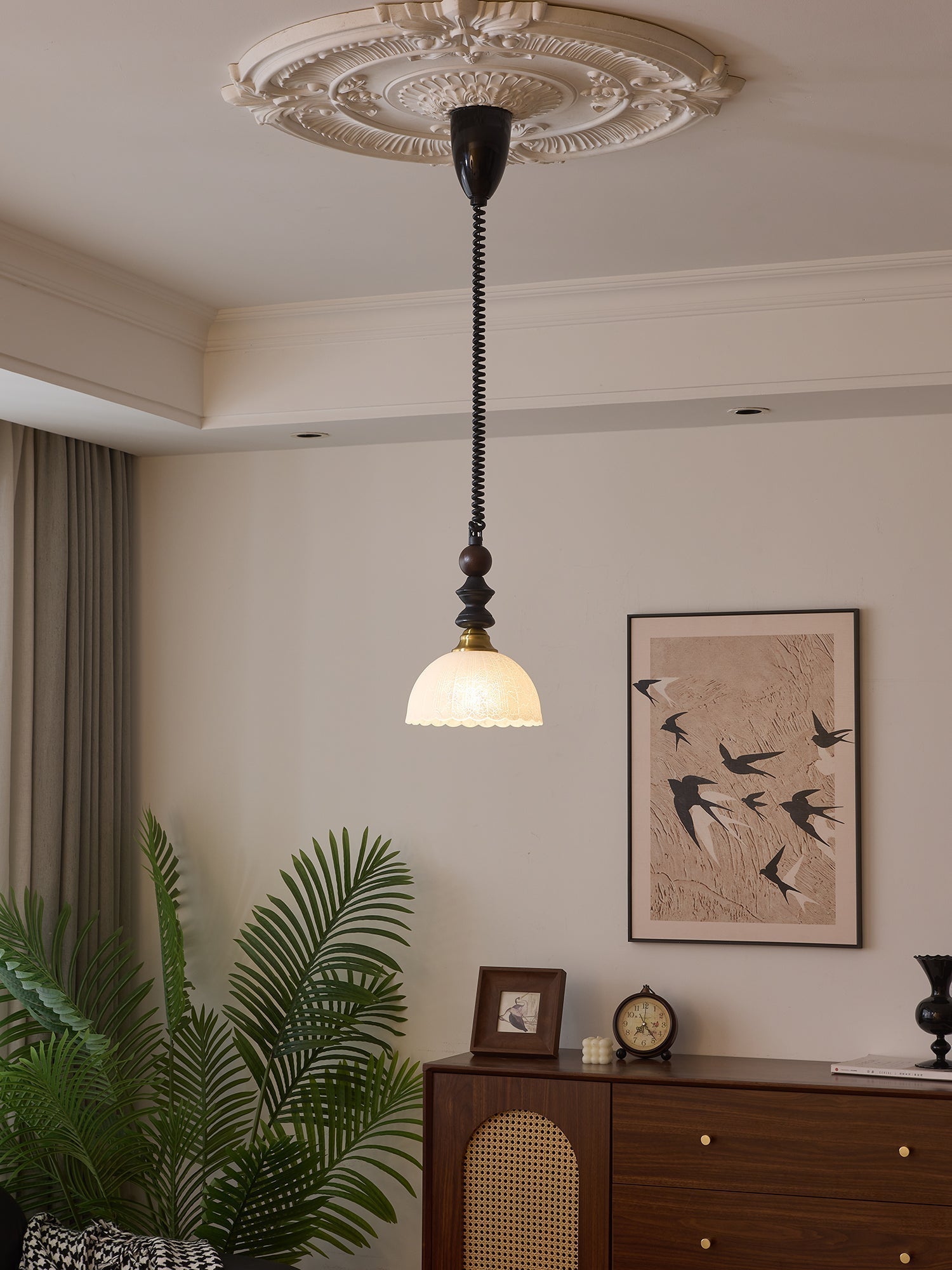 Halcyon Modern Minimalist Arch Wood Pendant Light