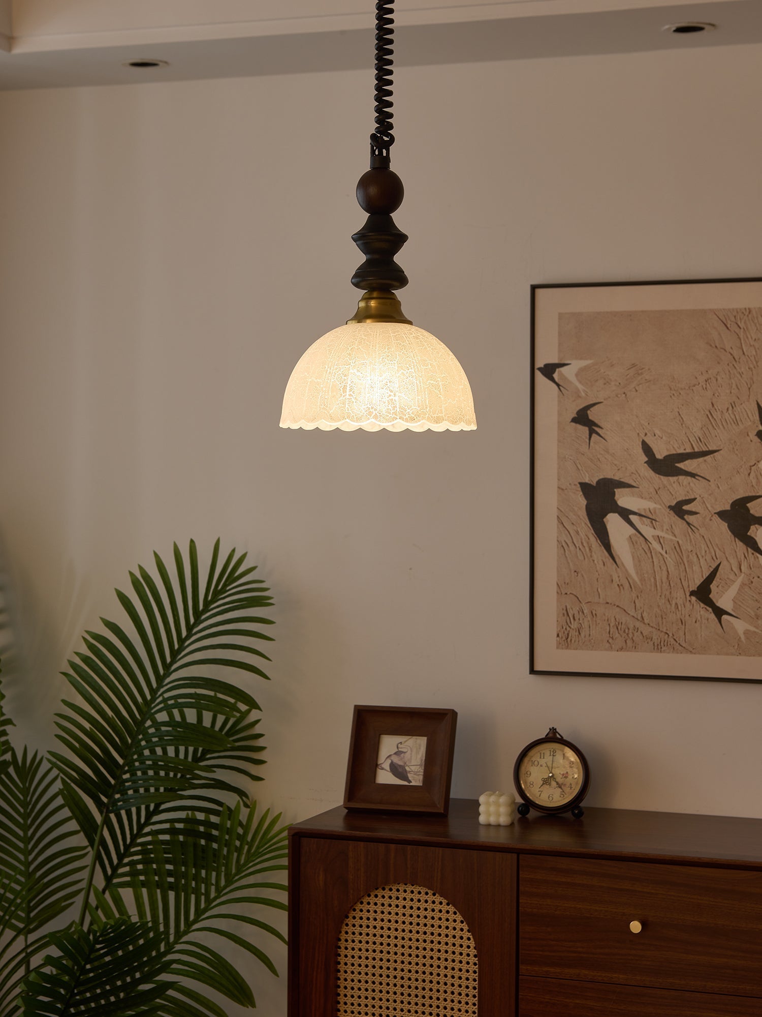 Halcyon Modern Minimalist Arch Wood Pendant Light