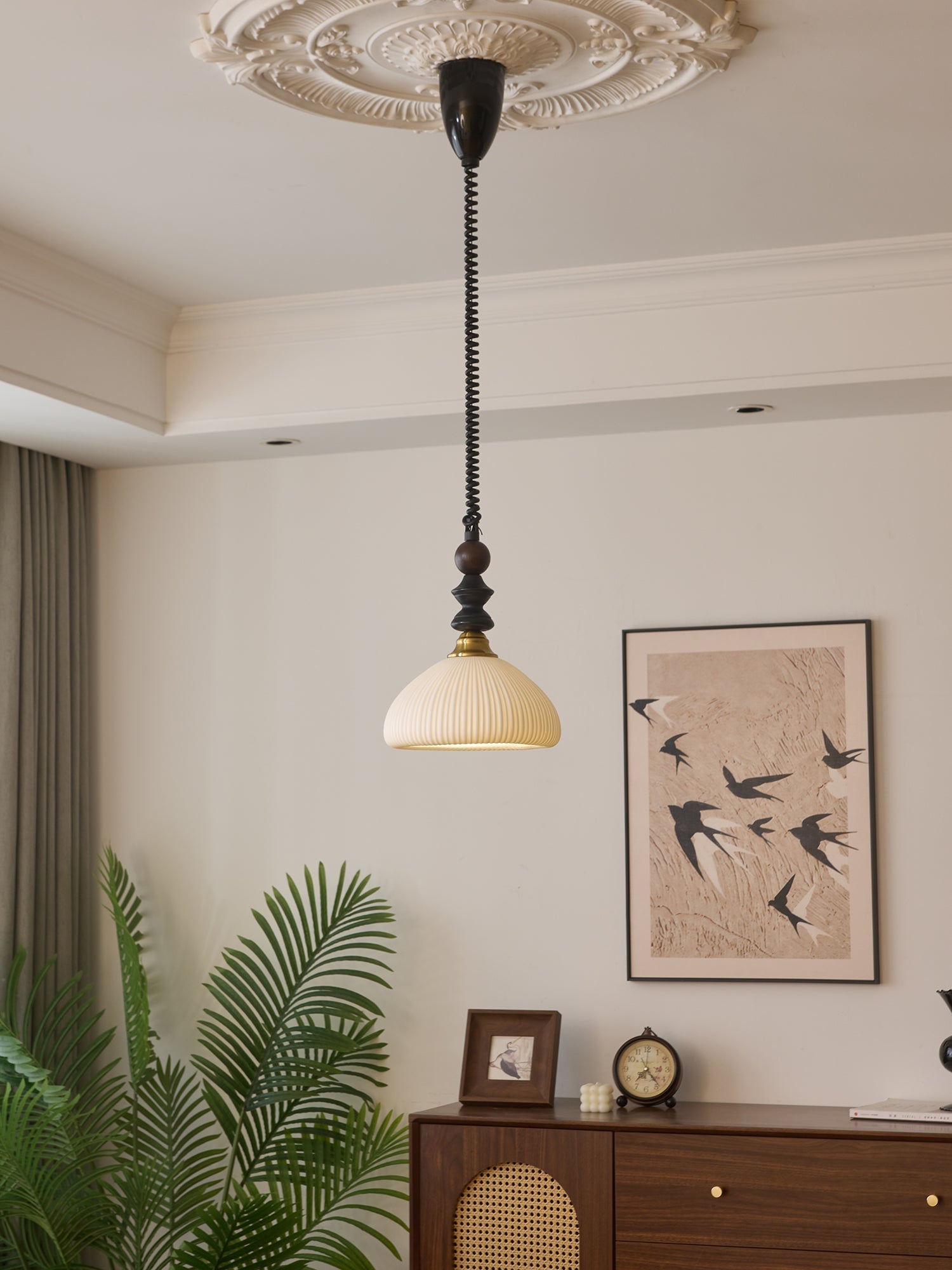 Halcyon Modern Minimalist Arch Wood Pendant Light
