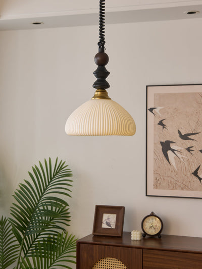 Halcyon Modern Minimalist Arch Wood Pendant Light