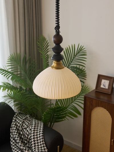 Halcyon Modern Minimalist Arch Wood Pendant Light