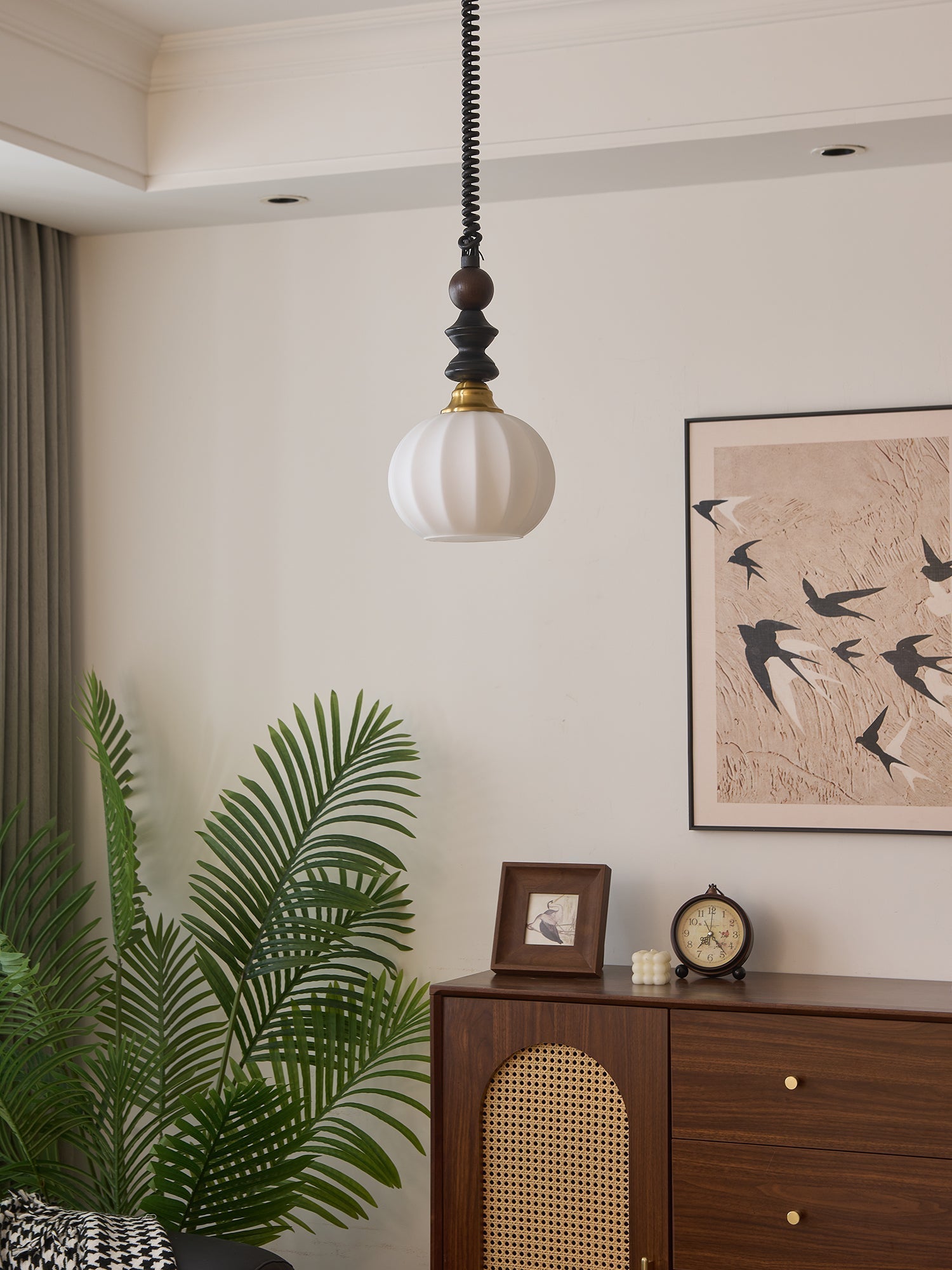Halcyon Modern Minimalist Arch Wood Pendant Light