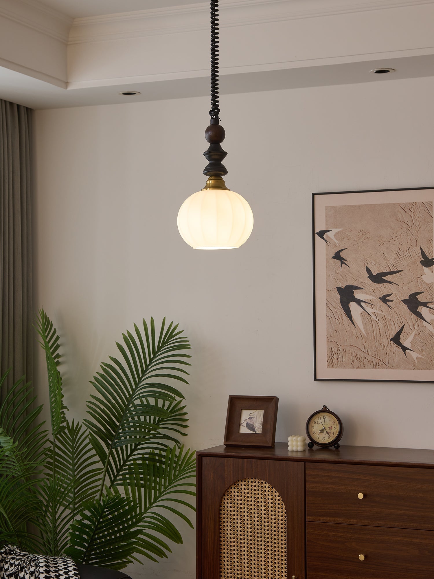 Halcyon Modern Minimalist Arch Wood Pendant Light