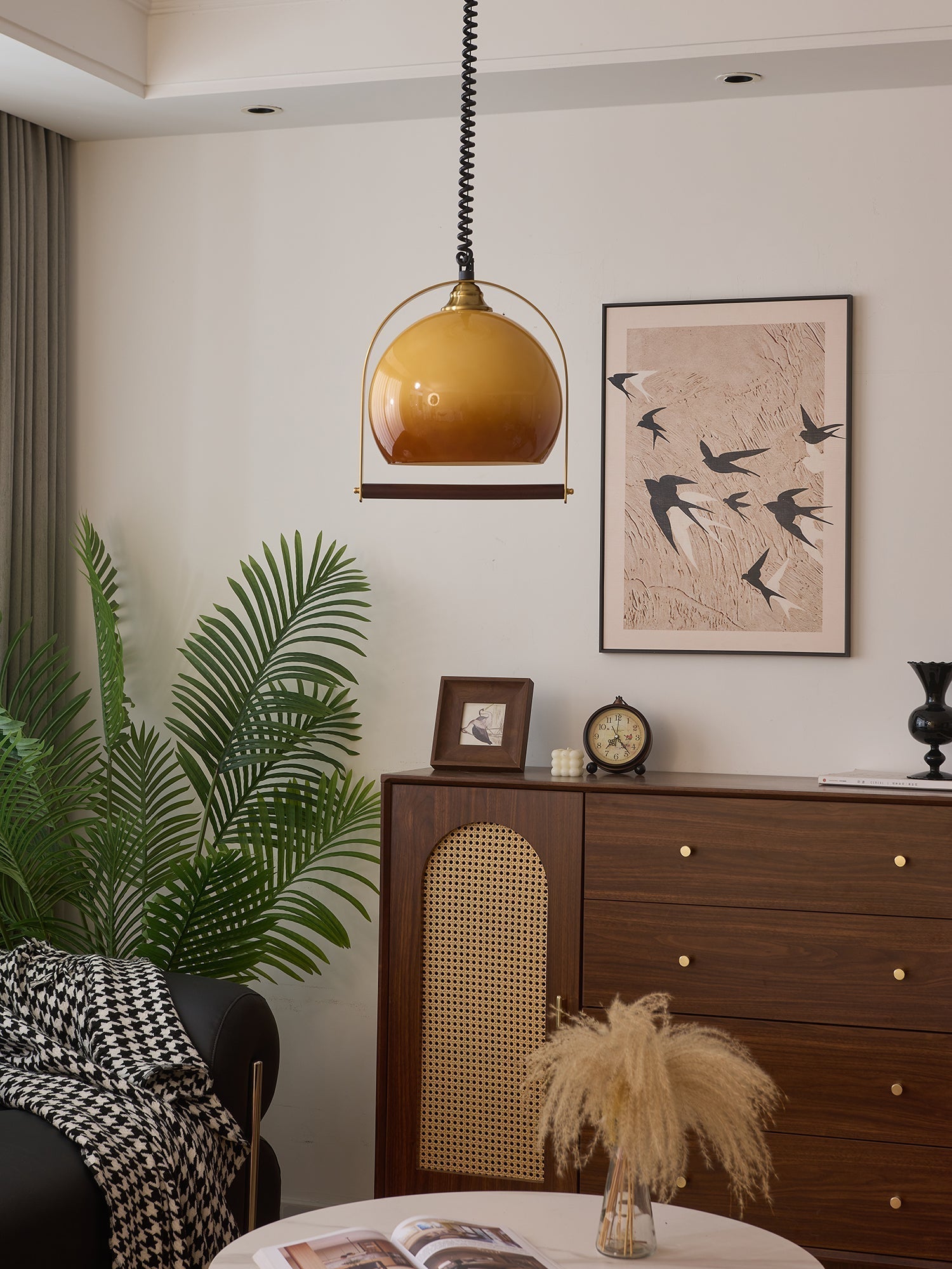Halcyon Modern Minimalist Arch Wood Pendant Light