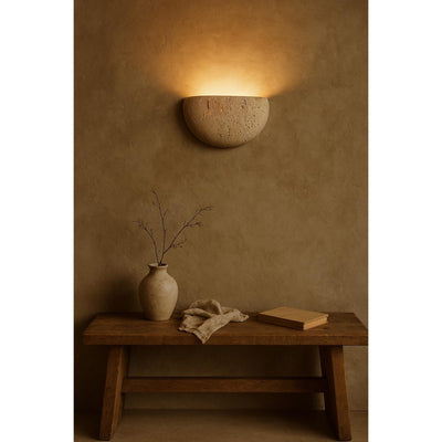 Cuvenarae Modern Minimalist Moon Travertine Wall Lamp - Neutral Decor
