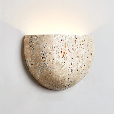 Cuvenarae Modern Minimalist Moon Travertine Wall Lamp - Neutral Decor