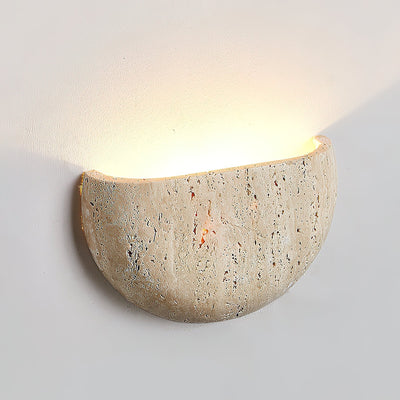Cuvenarae Modern Minimalist Moon Travertine Wall Lamp - Neutral Decor