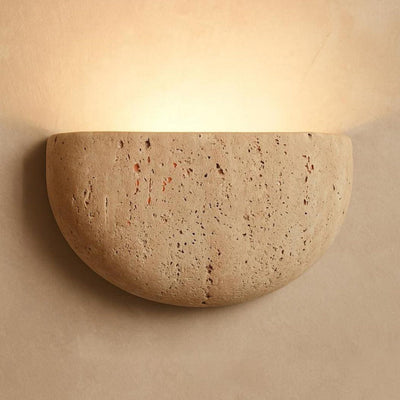 Cuvenarae Modern Minimalist Moon Travertine Wall Lamp - Neutral Decor