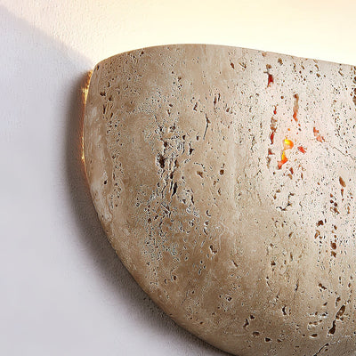 Cuvenarae Modern Minimalist Moon Travertine Wall Lamp - Neutral Decor
