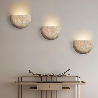 Cuvenarae Modern Minimalist Moon Travertine Wall Lamp - Neutral Decor