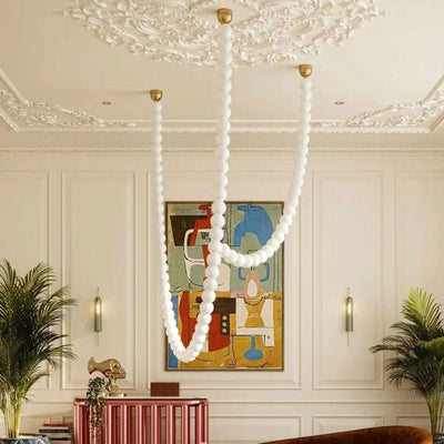 PearlCascade Glass Bead Chandelier