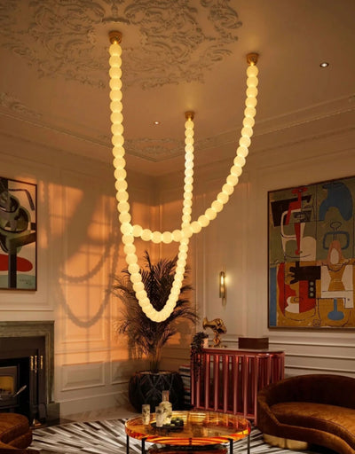 PearlCascade Glass Bead Chandelier