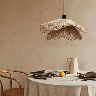 Avenaenne Pendant Lamp Handmade Straw Hat Double Layer