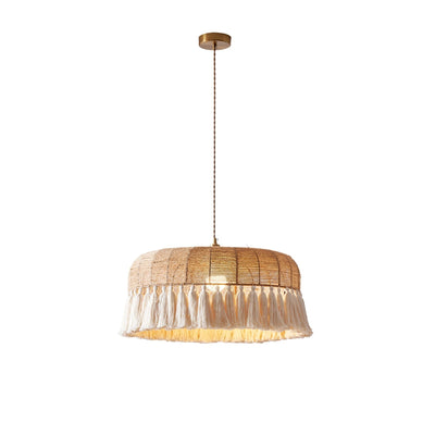 Boho Handwoven Jute Pendant Light