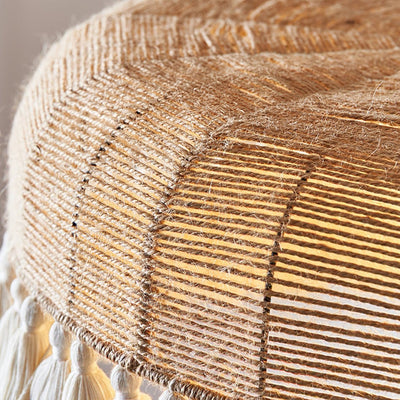 Boho Handwoven Jute Pendant Light