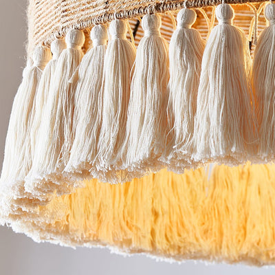 Boho Handwoven Jute Pendant Light