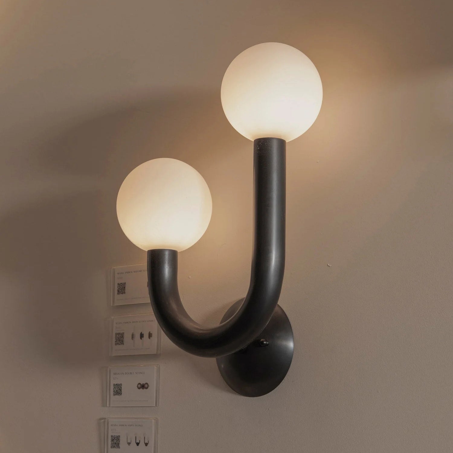 Zoshaos Modern Minimalist Happy Brass Glass Wall Lamp - Neutral Decor