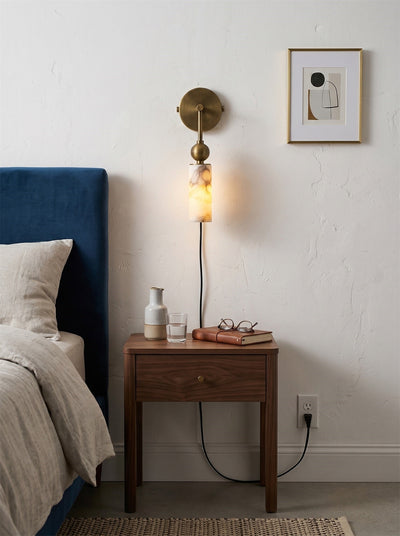 Eiraina Alabaster Plug-in Wall Sconce