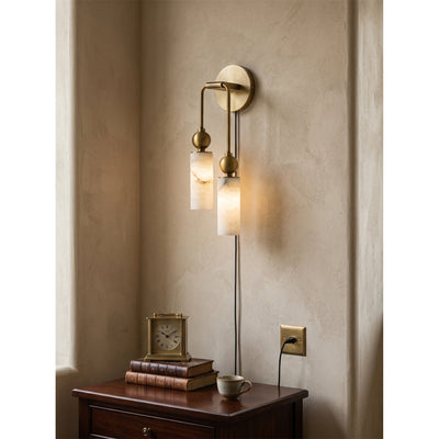 Eiraina Alabaster Plug-in Wall Sconce