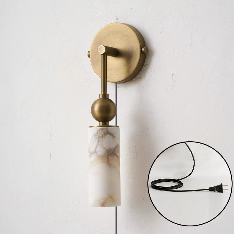 Eiraina Alabaster Plug-in Wall Sconce