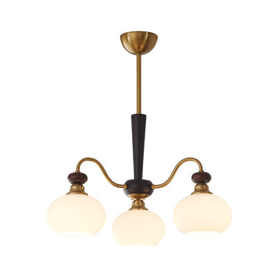 Calaeila Traditional Elegance Sphere Wood Glass Chandelier