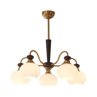 Calaeila Traditional Elegance Sphere Wood Glass Chandelier