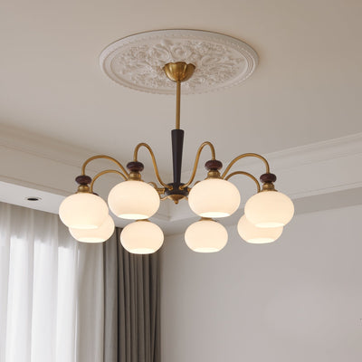 Calaeila Traditional Elegance Sphere Wood Glass Chandelier